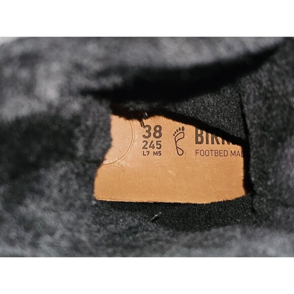NWT Birkenstock Wo's Black Leather Uppsala Shearling Boots Sz 7.5 Men's 5 2742 - Picture 8 of 16
